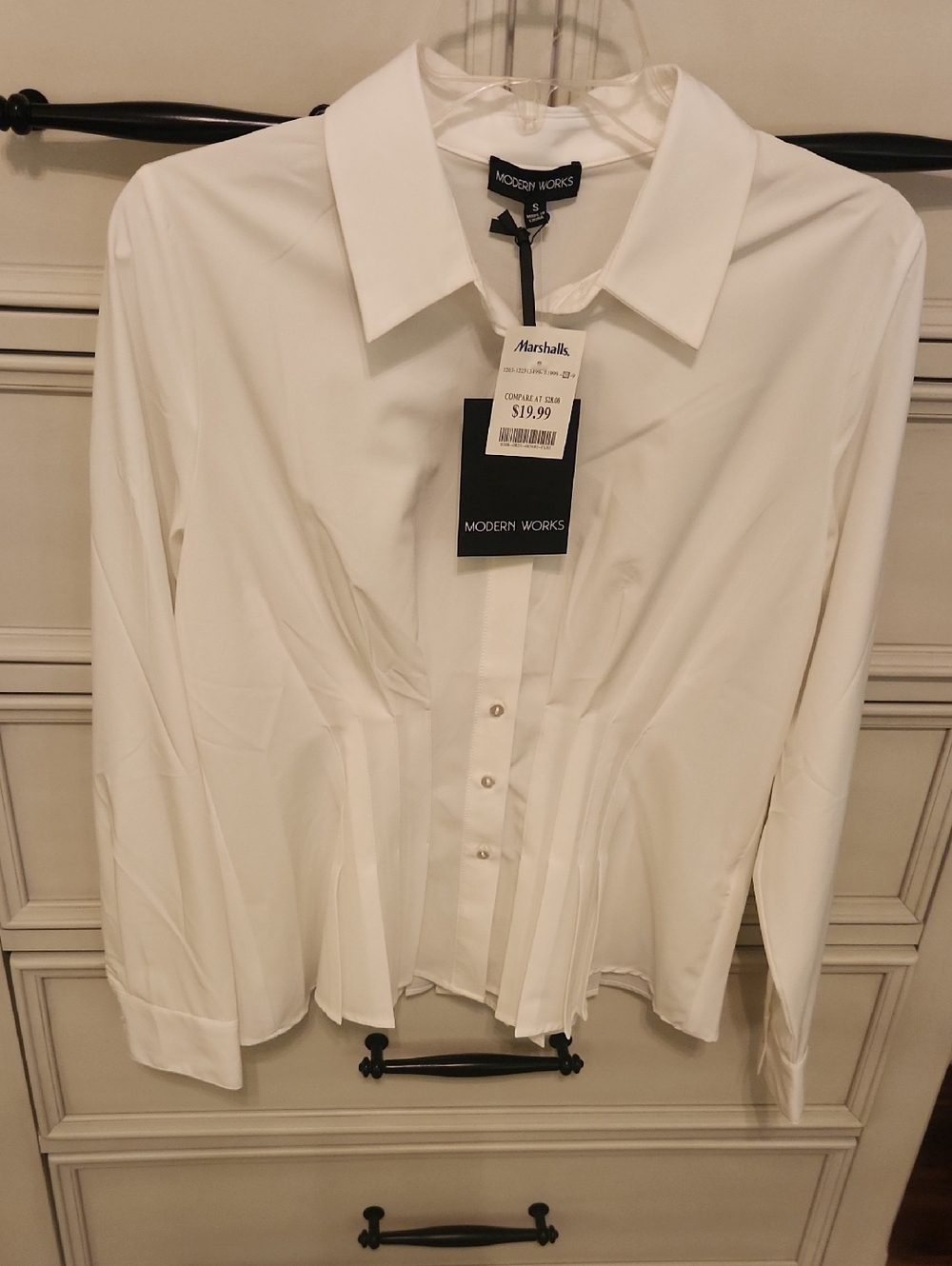 Modern Works Women's White Button-Down Blouse